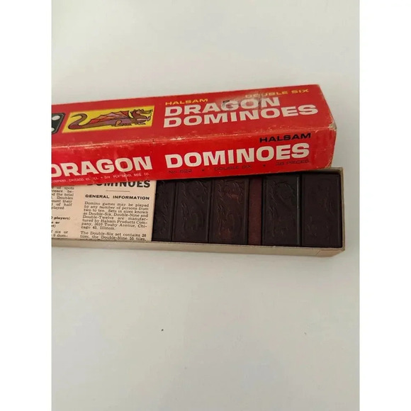 Vintage Playskool Halsam Double Six Dragon Dominoes - Picture 4 of 10